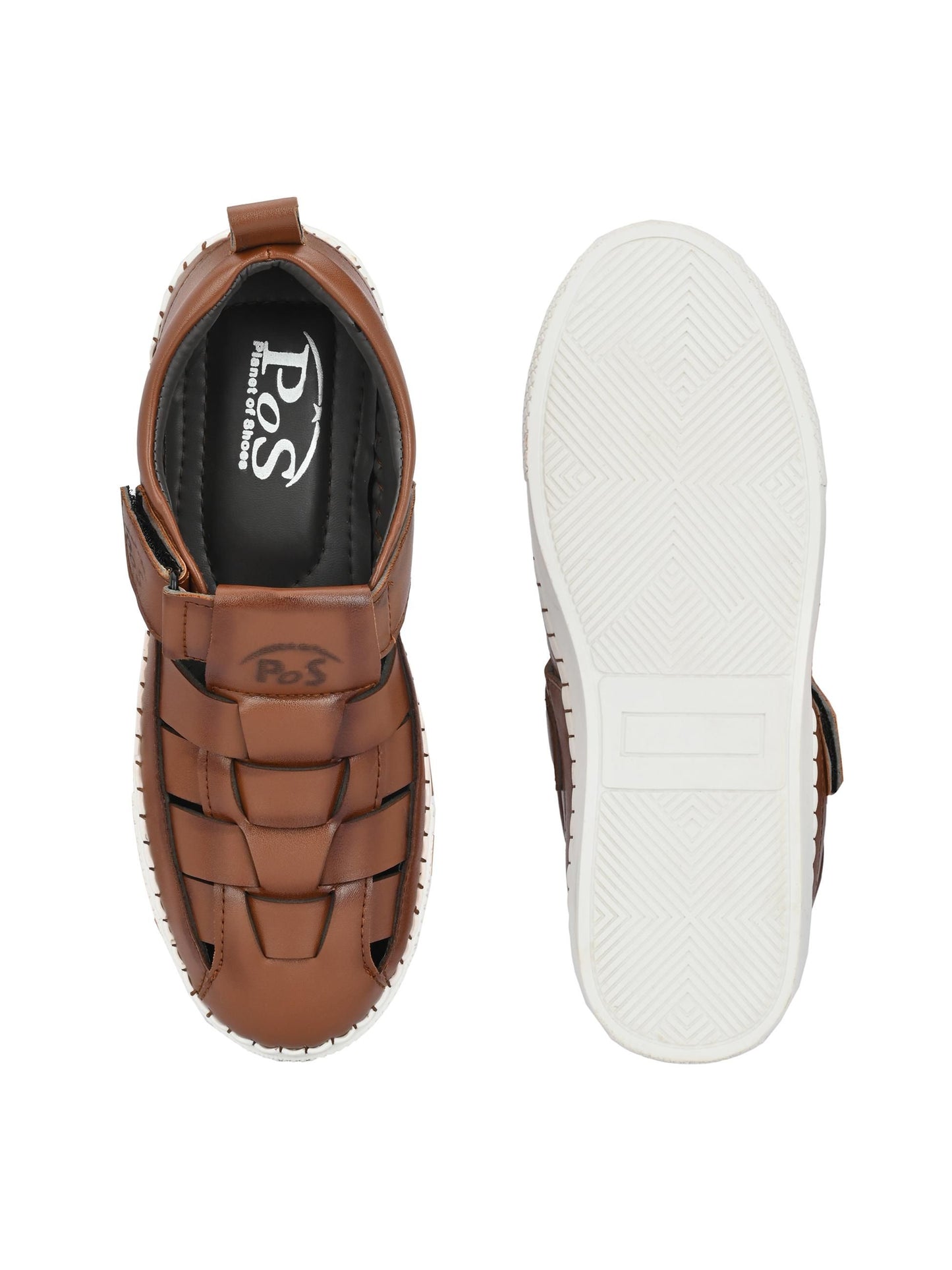 Mens Casual PU Leather Tan Sandal