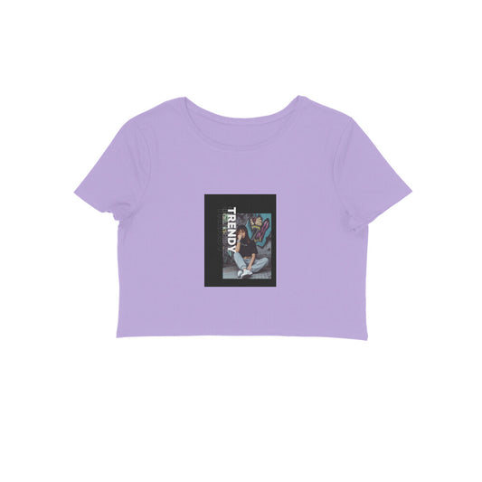 Trendy Iris Lavender Colour Women Crop Tops